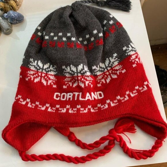 Cortland Wool Acrylic Winter Chullo Beanie Fleece Lined Cap Ear Flaps - Picture 1 of 5